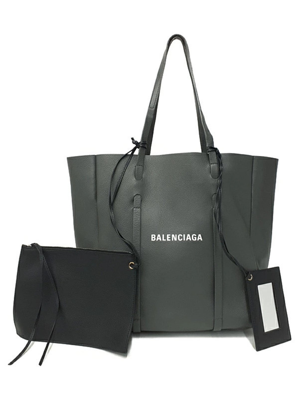 Balenciaga Everyday Tote soft grained calfskin leather logo Black
